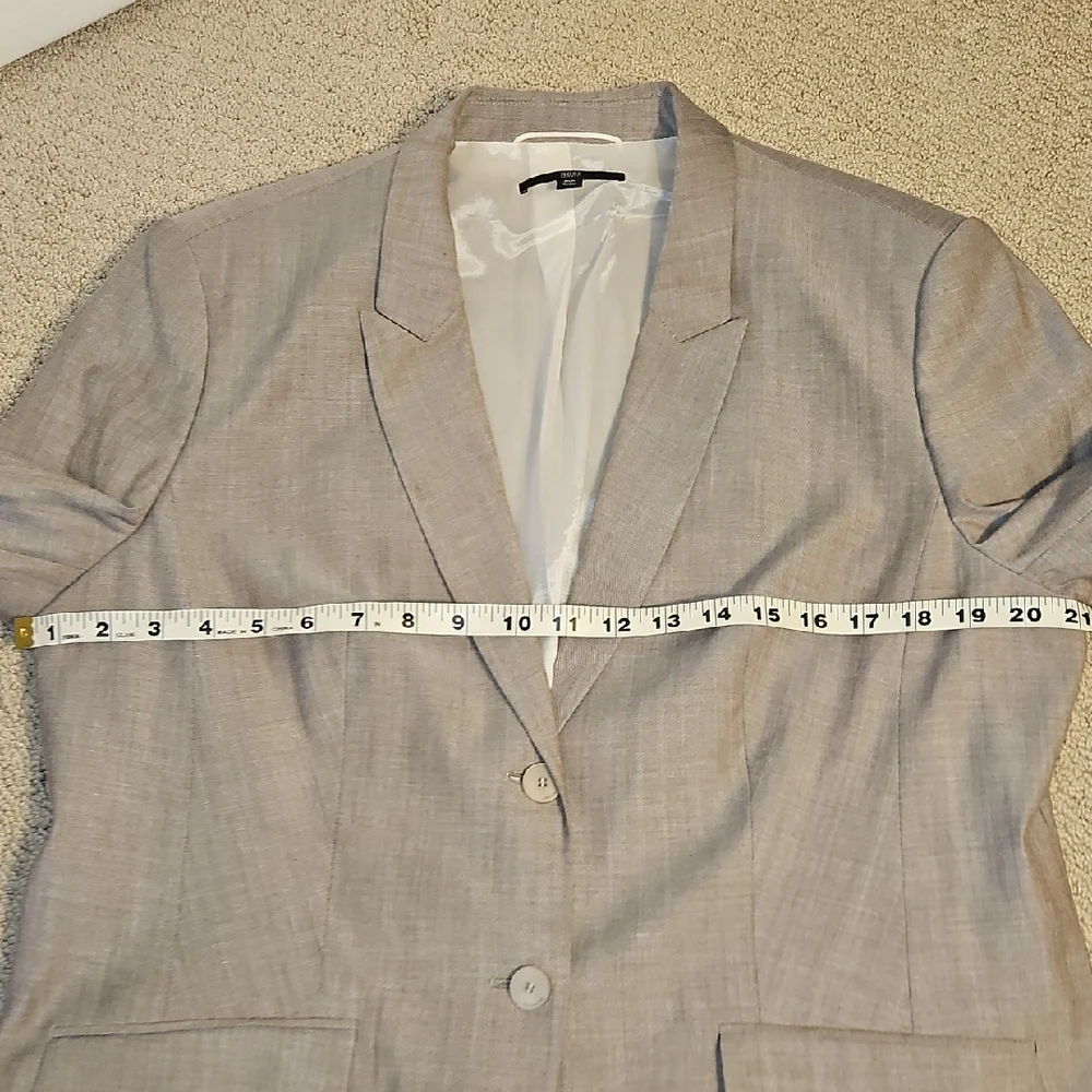 BOSS Hugo Boss Women’s Beige Virgin Wool Blend Blazer Jacket Tailored - Picture 11 of 15